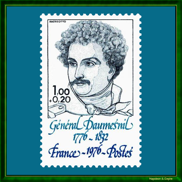 Postage stamp with the effigy of General Daumesnil