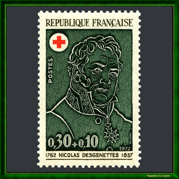 French stamp depicting Nicolas Desgenettes
