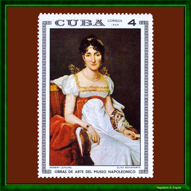 Timbre cubain représentant Elisa Bonaparte