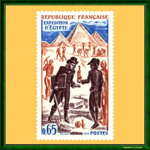 French stamp from 1972 commemorating the Egyptian expedition