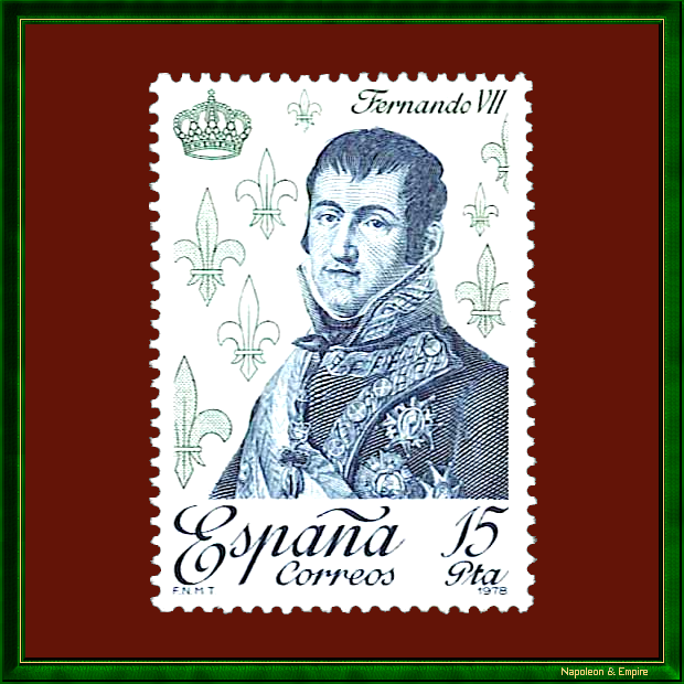 Spanish stamp representing King Ferdinand VII