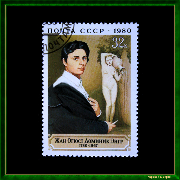 Soviet stamp representing Jean Auguste Dominique Ingres
