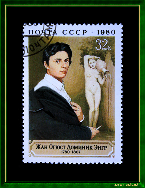 Stamp with the effigy of Jean Auguste Dominique Ingres