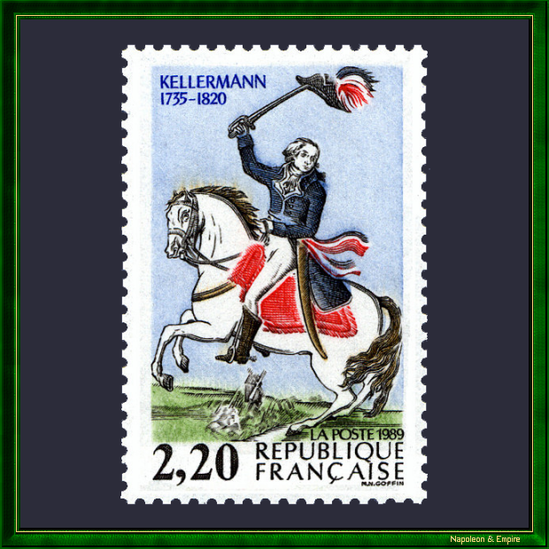 French stamp of 2.20 francs representing General Kellermann