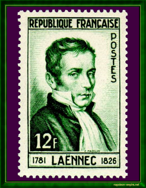 Postage stamp with the effigy of René Laennec