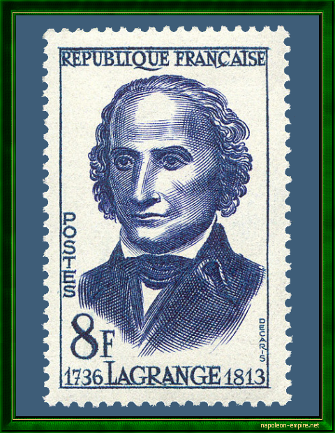 Postage stamp with the effigy of Joseph-Louis Lagrange
