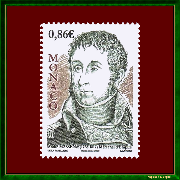 Monegasque stamp with the image of André Masséna