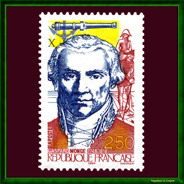 French stamp of 2, 50 francs representing Gaspard Monge