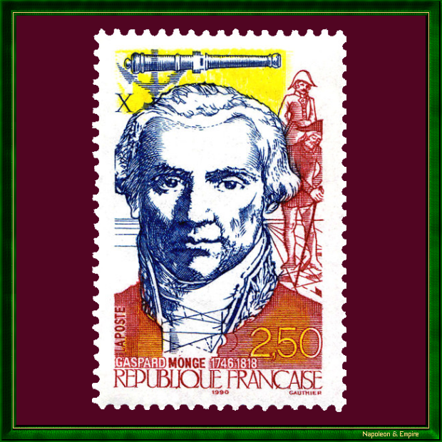Postage stamp with the image of Gaspard Monge
