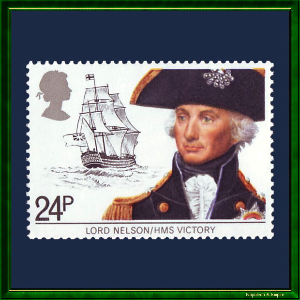 British stamp depicting Admiral Nelson