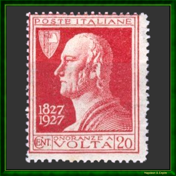 Italian stamp representing Alexandre Volta
