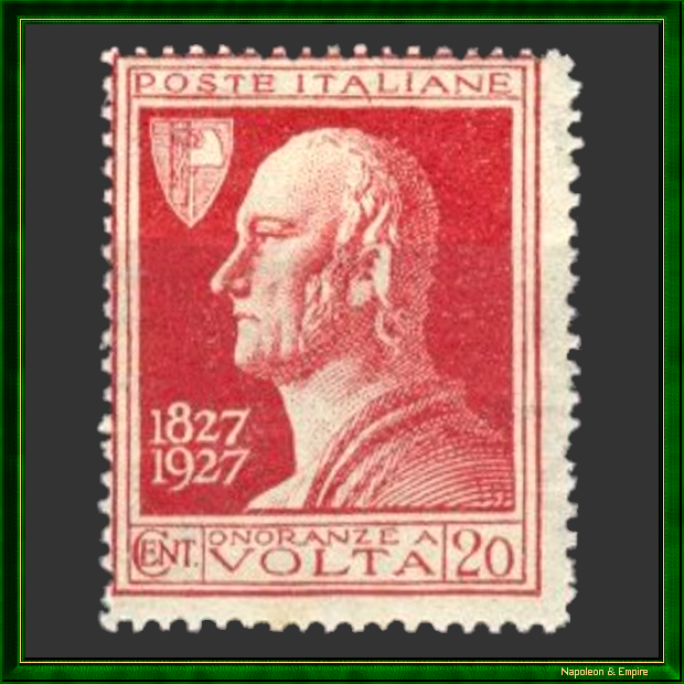 Postage stamp with the image of Alessandro Volta
